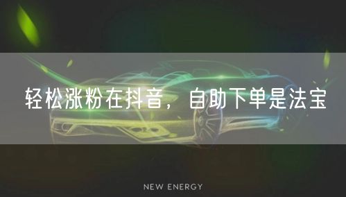 抖音轻松涨粉秘籍：自助下单助力粉丝增长
