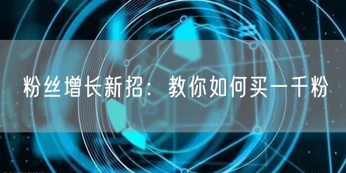 粉丝增长秘籍：如何安全买千粉且保质量
