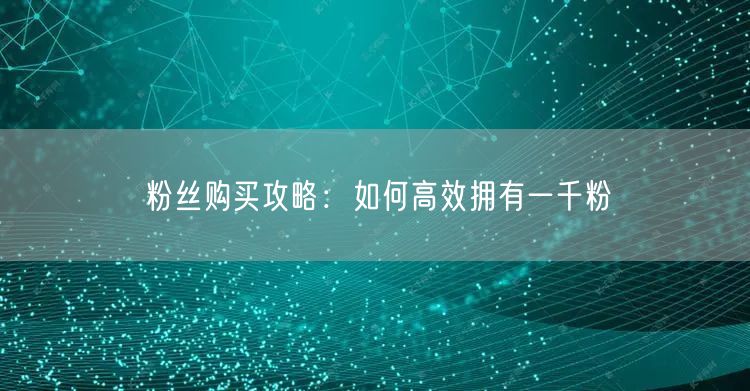 粉丝购买攻略：解锁高效增粉与社交媒体运营秘诀