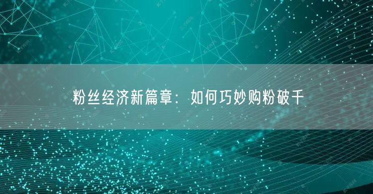 粉丝经济揭秘：购粉策略助力粉丝精准增长