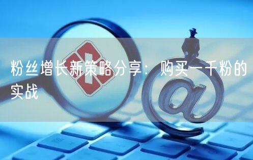 粉丝增长新策略：购买一千粉实战经验与质量提升