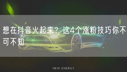 抖音涨粉秘籍：4个实用技巧助你快速提升流量