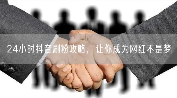 24小时抖音刷粉攻略，揭秘快速成为网红秘诀