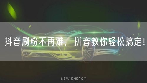 抖音增粉新技巧：拼音刷粉，快速涨粉不求人！