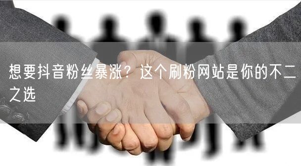 想要抖音粉丝暴涨？这个刷粉网站是你的不二之选