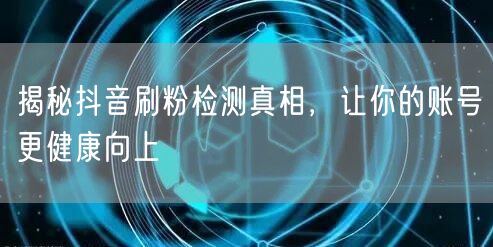 抖音刷粉检测全解析：规避风险，掌握健康涨粉策略