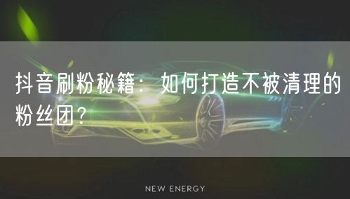 抖音刷粉秘籍：如何打造不被清理的粉丝团？