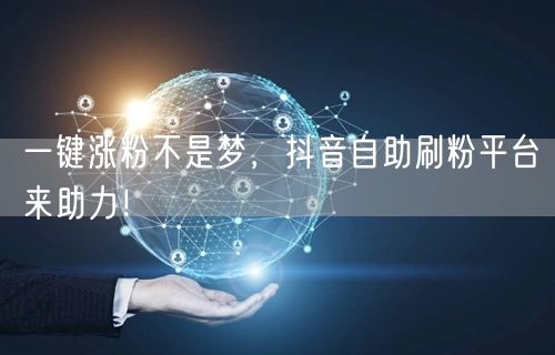 一键涨粉不是梦，抖音自助刷粉平台来助力！