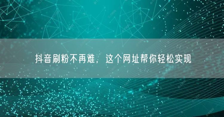 揭秘！快速涨粉网址，轻松实现抖音粉丝增长