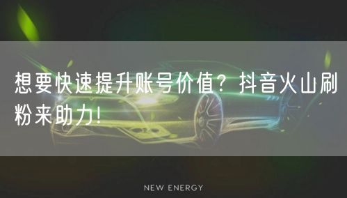 想要快速提升账号价值？抖音火山刷粉来助力！