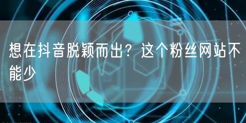 抖音脱颖而出秘籍：粉丝网站助力流量增长