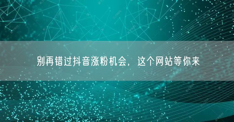 抖音涨粉秘籍大公开，助你流量飙升！
