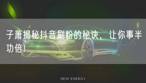 子萧揭秘：抖音刷粉秘诀，助力账号增长运营
