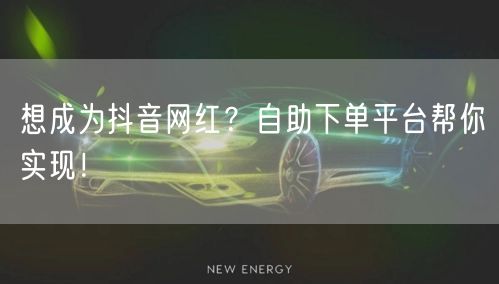 自助下单平台助力：快速涨粉，开启抖音网红之路！