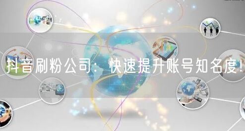 抖音刷粉公司：快速提升账号知名度！