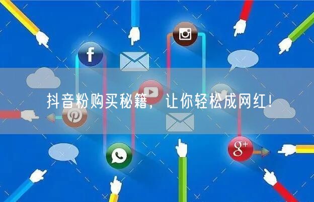 抖音粉购买秘籍，让你轻松成网红！