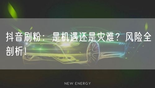 抖音刷粉：机遇or灾难？风险全面剖析！