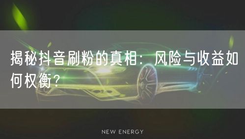 揭秘抖音刷粉的真相：风险与收益如何权衡？