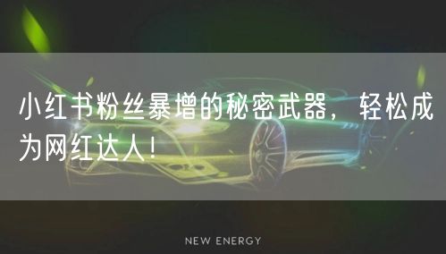 小红书粉丝激增秘籍：打造个人品牌，轻松成网红！