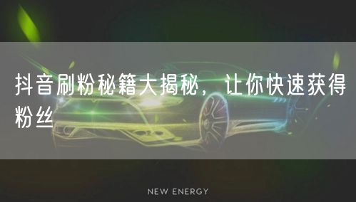 抖音刷粉秘籍大揭秘，让你快速获得粉丝