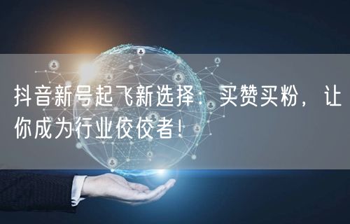 抖音新号起飞新选择：买赞买粉，让你成为行业佼佼者！
