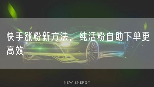 快手涨粉新方法，纯活粉自助下单更高效