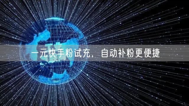 一元快手粉试充，自动补粉更便捷