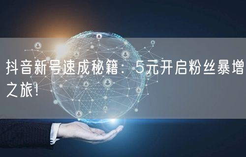 抖音新号速成秘籍：5元开启粉丝暴增之旅！