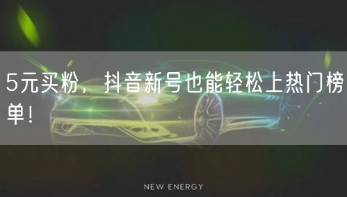 5元买粉，抖音新号也能轻松上热门榜单！