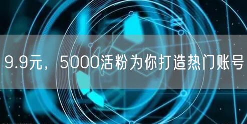 9.9元，5000活粉为你打造热门账号