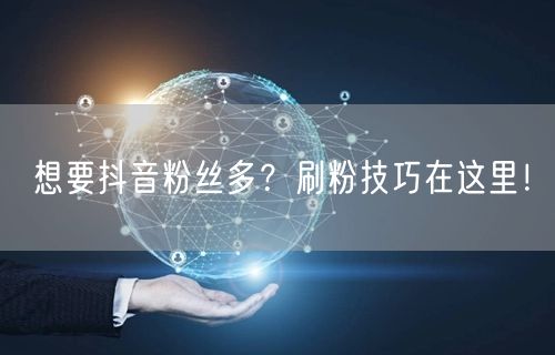 想要抖音粉丝多？刷粉技巧在这里！