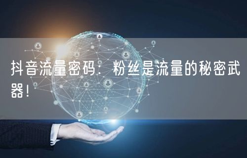 抖音流量密码：粉丝是流量的秘密武器！