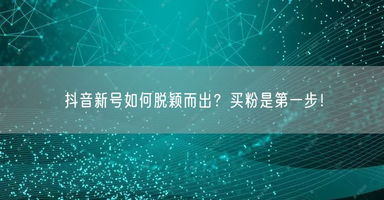 抖音新号如何脱颖而出？买粉是第一步！