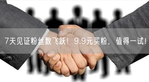 7天见证粉丝数飞跃！9.9元买粉，值得一试！