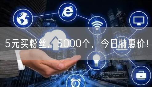 5元买粉丝，5000个，今日特惠价！