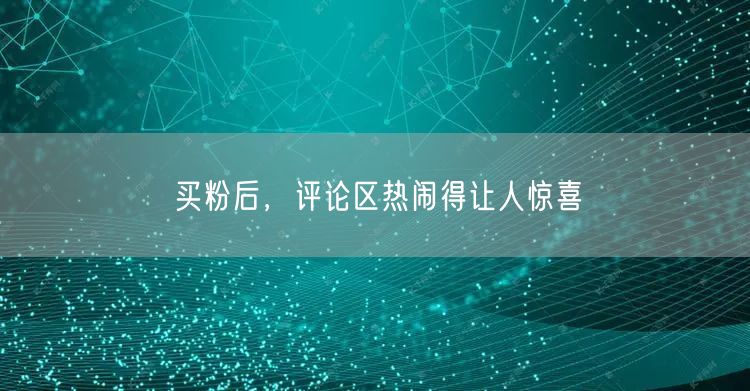 买粉后，评论区热闹得让人惊喜