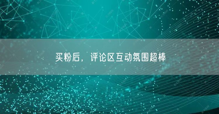 买粉后，评论区互动氛围超棒
