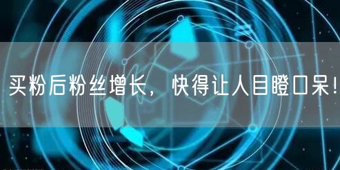 买粉后粉丝增长，快得让人目瞪口呆！