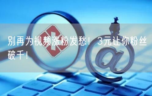 别再为视频涨粉发愁！3元让你粉丝破千！