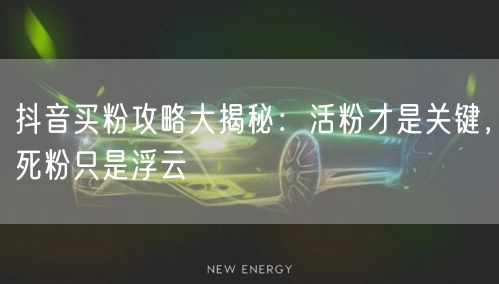 抖音买粉攻略大揭秘：活粉才是关键，死粉只是浮云