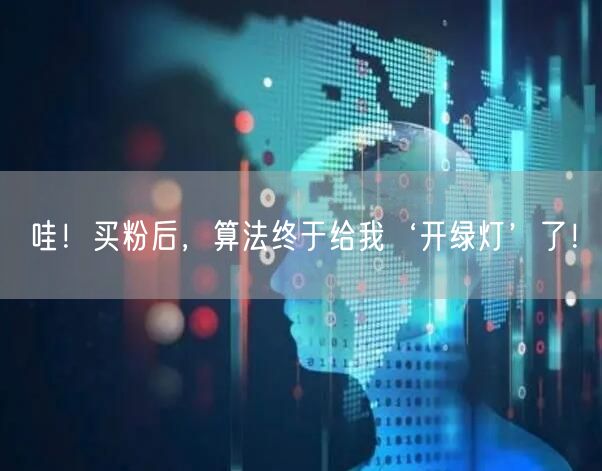 哇！买粉后，算法终于给我‘开绿灯’了！