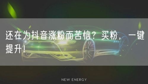 还在为抖音涨粉而苦恼？买粉，一键提升！