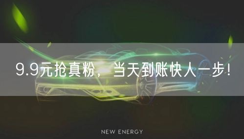 9.9元抢真粉，当天到账快人一步！