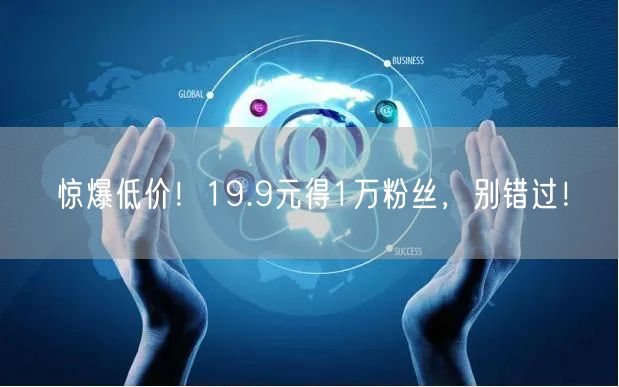 惊爆低价！19.9元得1万粉丝，别错过！
