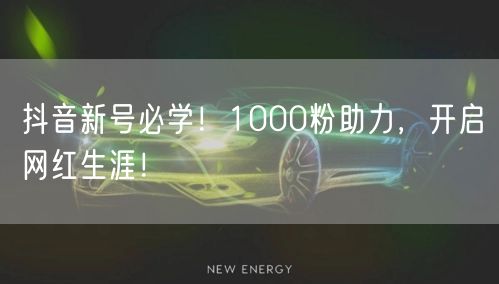 抖音新号必学！1000粉助力，开启网红生涯！