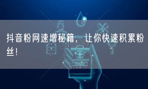 抖音粉网速增秘籍，让你快速积累粉丝！