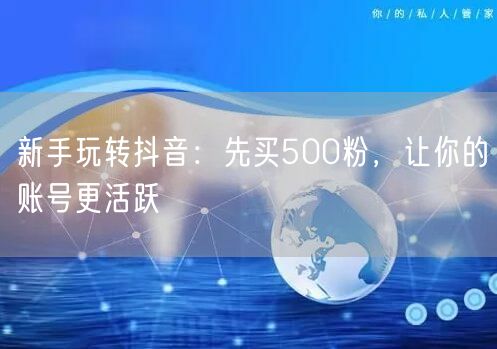 新手玩转抖音：先买500粉，让你的账号更活跃