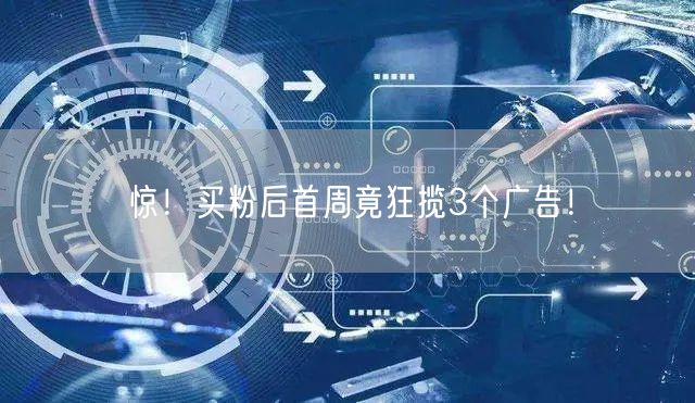 惊！买粉后首周竟狂揽3个广告！