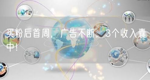 买粉后首周，广告不断，3个收入囊中！