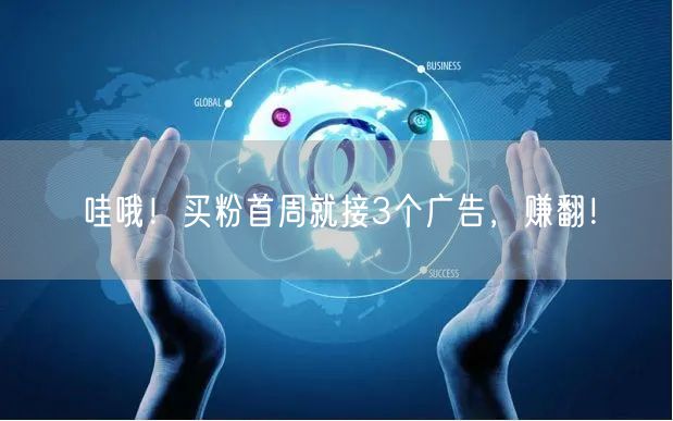 哇哦！买粉首周就接3个广告，赚翻！
